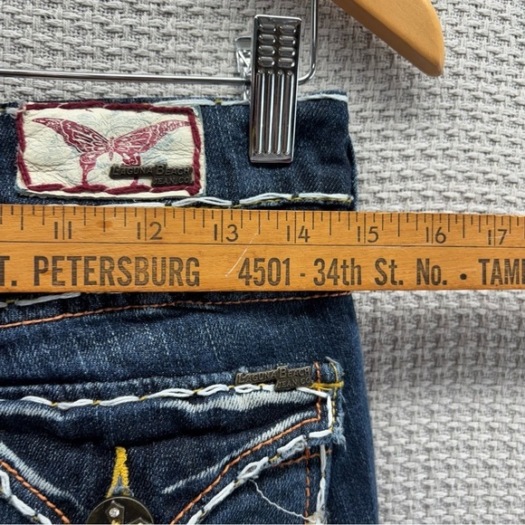 Vtg Laguna Beach Jeans Co Dark Women's Size 27- Y2K Embellished Crosses 2000’s - Picture 11 of 12